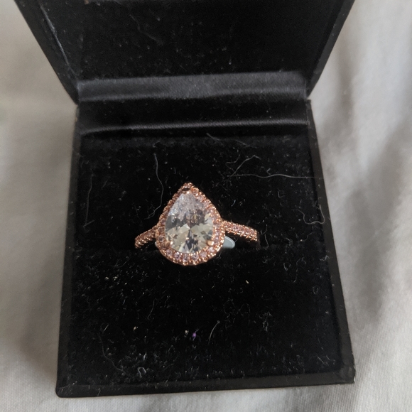 Pear Cut Rose Gold Plated Ring - Picture 1 of 3